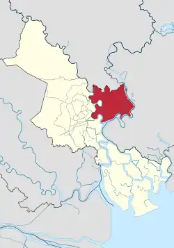 Location of Thu Duc City within Ho Chi Minh City