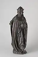 Figure A: Louis of Bavaria (d. 1384), wearing an imperial crown and holding an orb. Originally placed at front left.