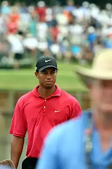 Tiger Woods at the 17th hole in the 2007 Players Championship.