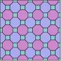 The truncated square tiling has 2 octagons around every vertex.