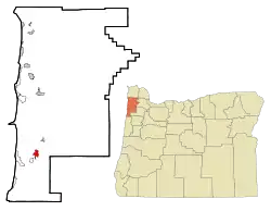 Location of Hebo, Oregon