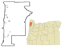 Location of Neskowin, Oregon
