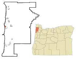 Location of Oceanside, Oregon