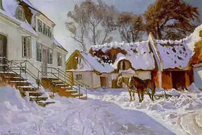 Viggo Pedersen: Winter day at Carlsberg in Hillerød