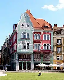 Brück House in Timișoara. Along with Oradea, Timișoara is part of the Art Nouveau European Route.