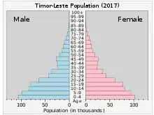 Population graph showing a significant youth bulge