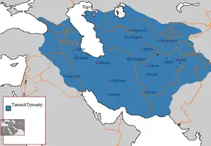 Image 16Map of Timurid dynasty (1370–1506) (from History of Uzbekistan)