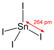 Structure and dimensions of the tin(IV) iodide molecule