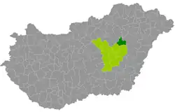 Tiszafüred District within Hungary and Jász-Nagykun-Szolnok County.