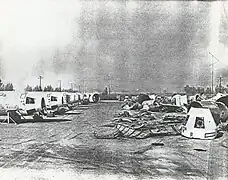 Titan-I ICBM SM vehicles being destroyed at Mira Loma AFS for the SALT-1 Treaty