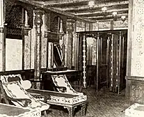 One of the few photographs of Titanic's cool room inside the Turkish Baths