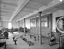 The gymnasium on the boat deck, which was equipped with the latest exercise machines