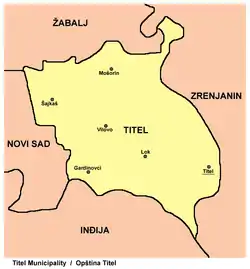Map of Titel municipality