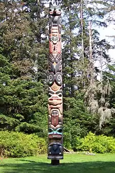 The K'alyaan Totem Pole of the Tlingit Kiks.ádi Clan, erected at Sitka National Historical Park to commemorate the lives lost in the 1804 Battle of Sitka.