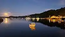 Tobermory harbour at night