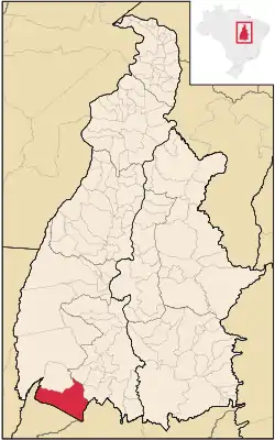 Location in Tocantins  state