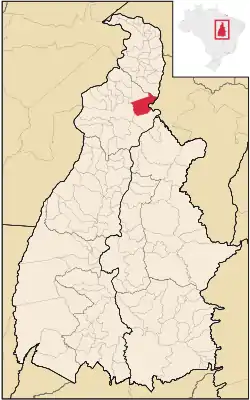 Location in Tocantins  state