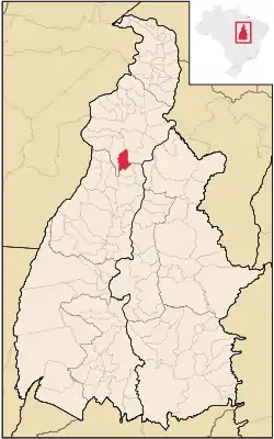 Location in Tocantins  state