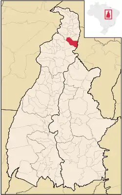 Location in Tocantins  state