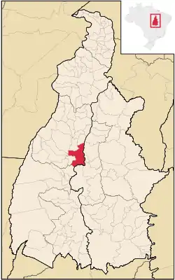 Location in Tocantins  state