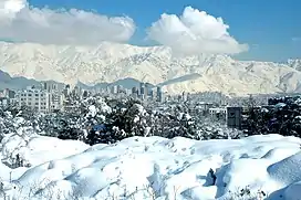 Tehran and Mount Tochal in the winter of 2006