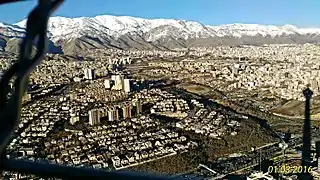 Milad Tower's view to the city and mountains.