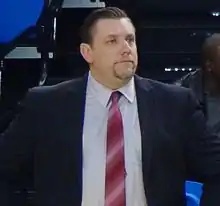 Todd Simon, as Southern Utah head coach, on the sidelines during a game against San Jose State.