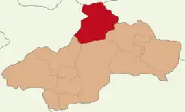 Map showing Erbaa District in Tokat Province
