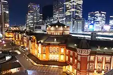 Tokyo Station night view in 2020