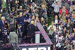Image 117Tom Brady with the Vince Lombardi Trophy following Super Bowl LI, 6 February 2017 (from 2010s in culture)