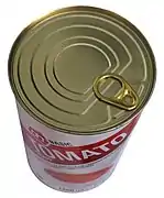 Soup can with a ring-pull tab