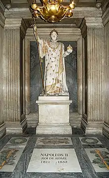 Tomb of Napoleon II and Simart's statue in the cella