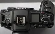 Top view of the R5 with no lens attached