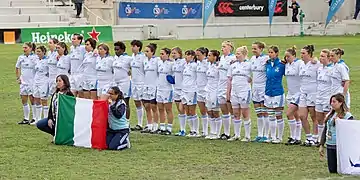 Italy women's national rugby union team in 2013.