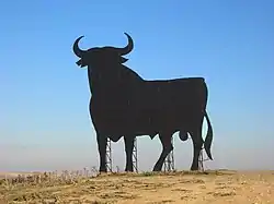 The Osborne bull advertising sign in Las Cabezas de San Juan, Spain.