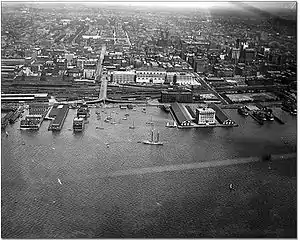 Site of Dominion Public Building to the north of the ferry docks and east of Union Station
