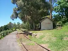 Looking down the platform