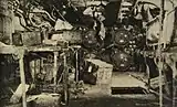 The torpedo room of a salvaged Japanese submarine.