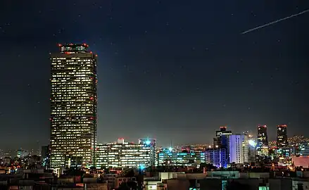 Torre Pemex and colonia Verónica Anzures, the skyline of Polanco is behind