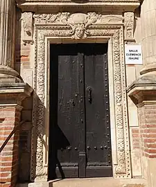 Carved decoration of a door