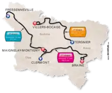 The route of the 2012 Tour de Picardie