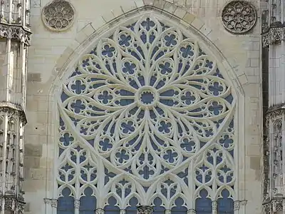 Exterior of west rose window