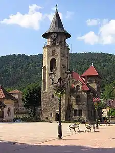 15th-century Stephen's Tower (the city symbol) in the medieval town square