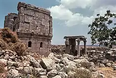 Tower and porch, Zarzita (زرزيتا), Syria - View from southwest