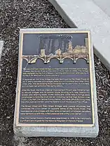 Plaque commemorating the civic center, bridges, and related riverfront improvements