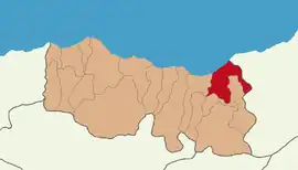 Map showing Of District in Trabzon Province