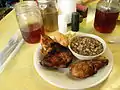 Image 30Twice cooked chicken, potato salad, purple hull peas, corn bread, and iced tea (from Culture of Arkansas)