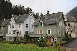 View of houses in Evanger