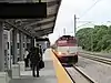 Train arriving at Wickford Junction station, June 2013