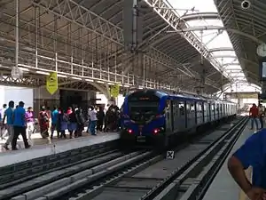 Train at Arignar Anna Alandur Metro Station